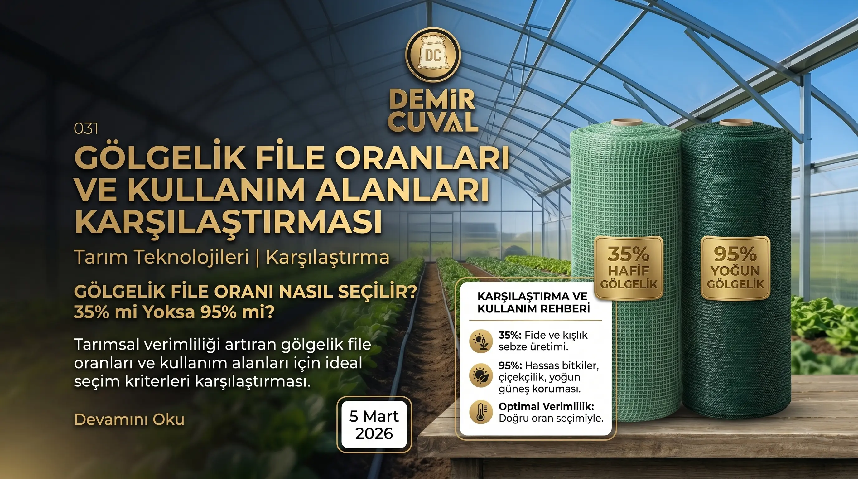 Demir Çuval gölgelik file oranları: tarımsal gölgeleme tülleri ve İSG iskele güvenlik filesi uygulamaları
